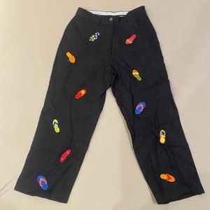 Saint Tropez West 🩴100% Linen Embroidered Flip-Flops Pants